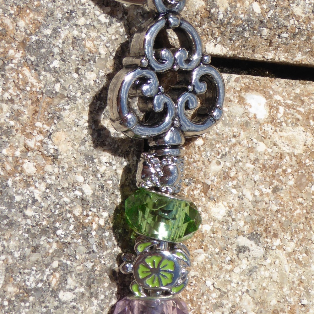 Handmade Keychain Acrylic Metal Beads Turtle Bead